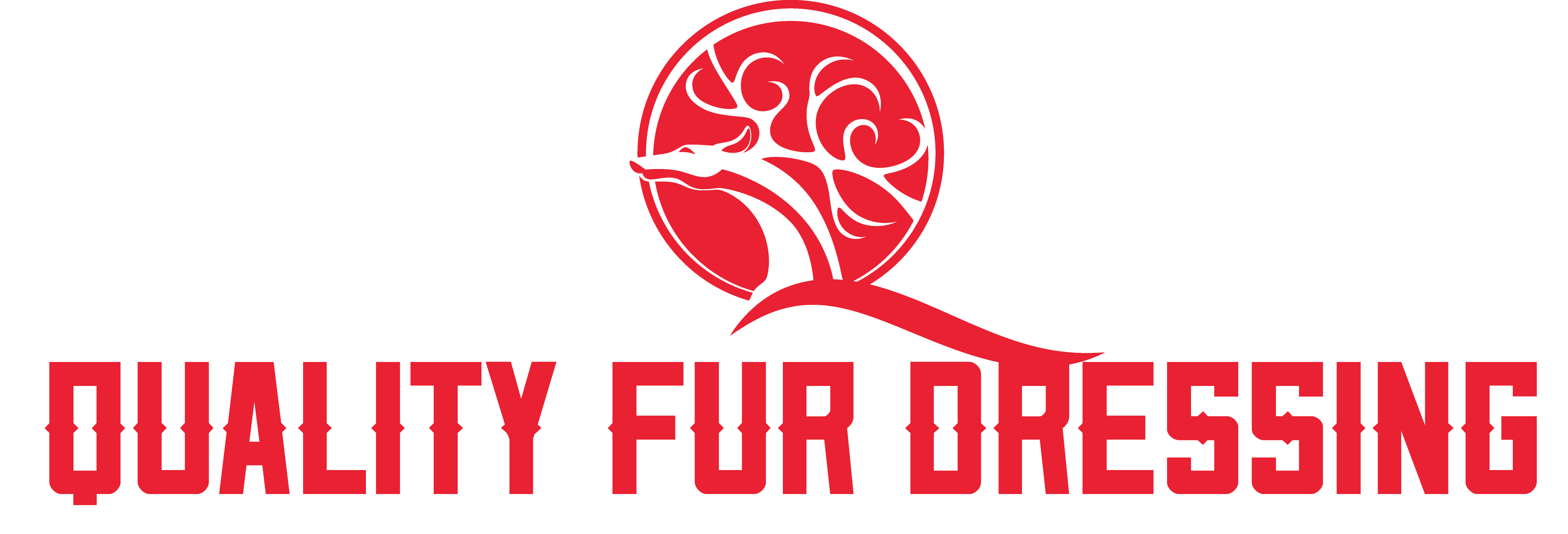 Quality Fur Dressing Logo - Red - Vertical
